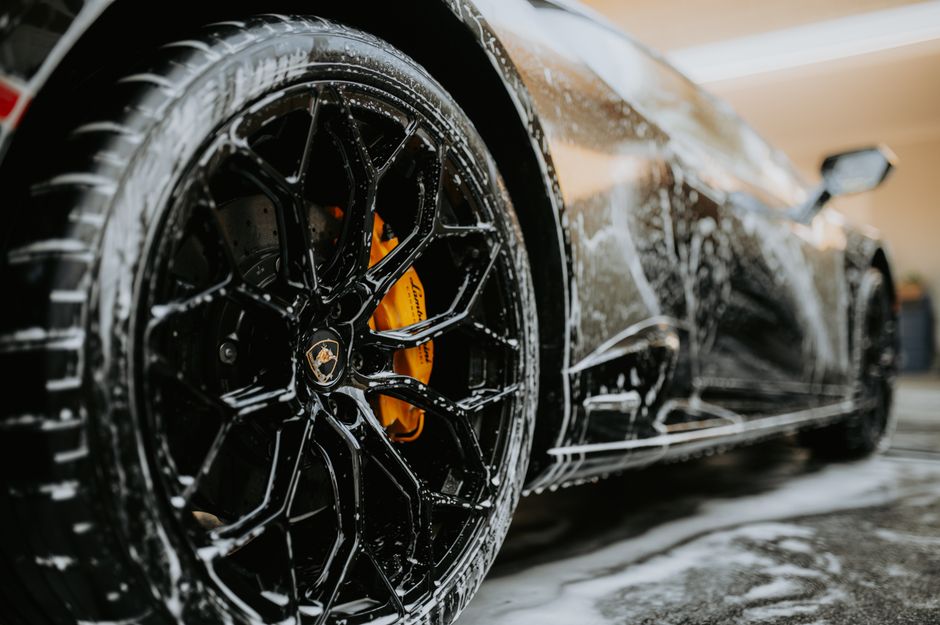 Shiny clean luxury car showcasing a premium car wash finish